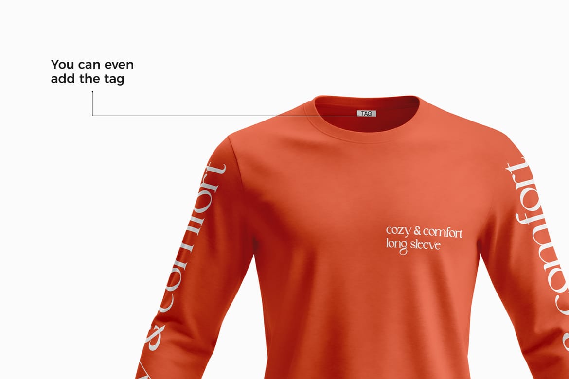 High Quality Long Sleeve T-Shirt Mockup