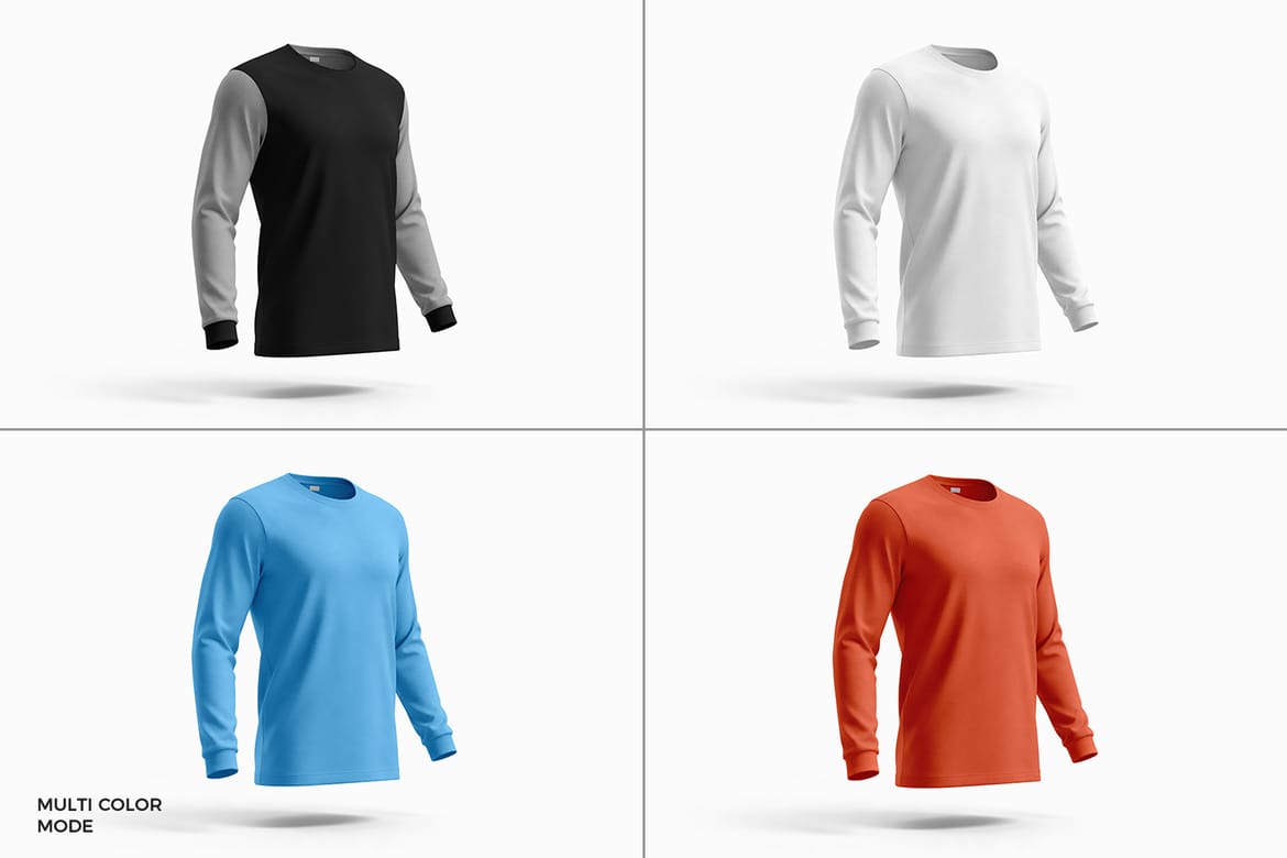 High Quality Long Sleeve T-Shirt Mockup