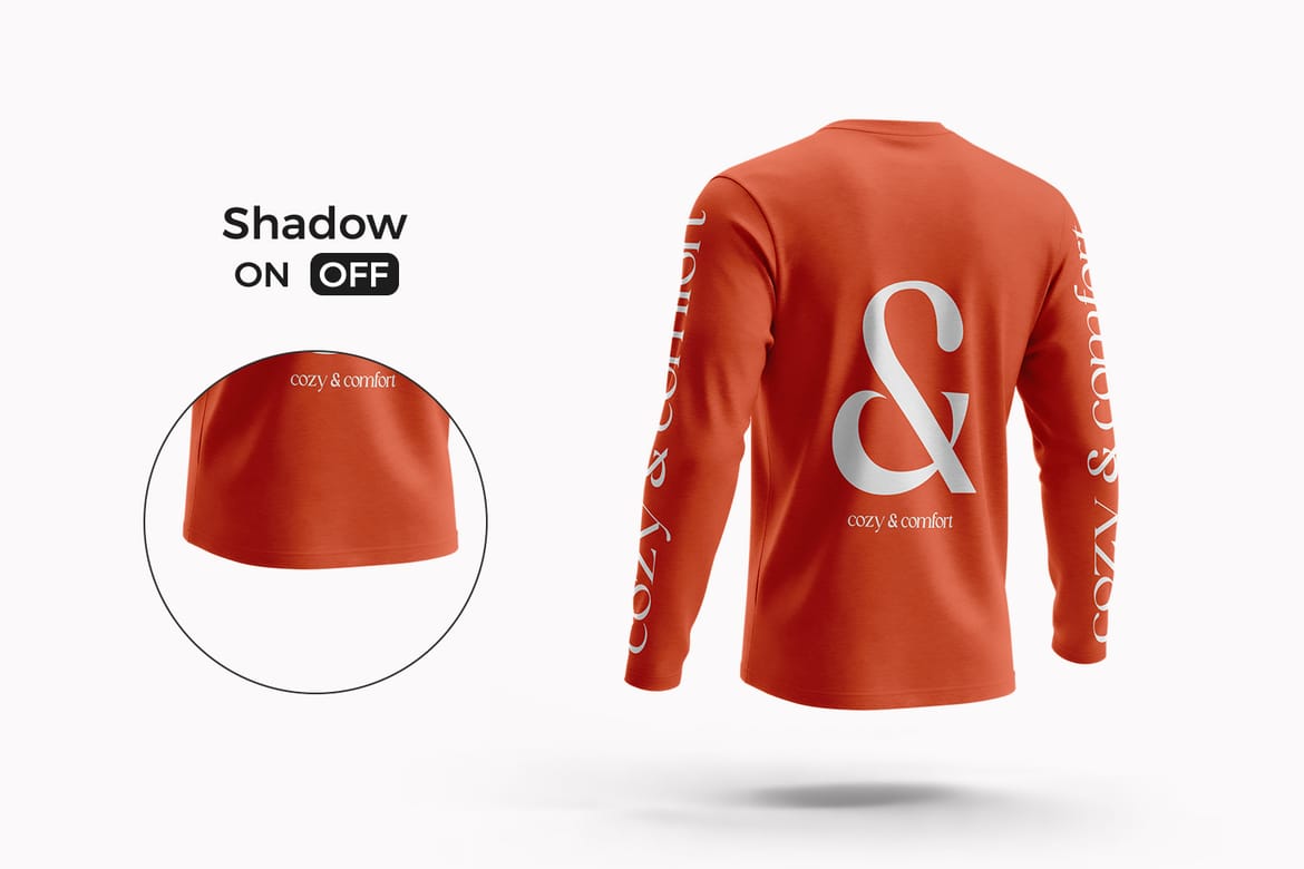 High Quality Long Sleeve T-Shirt Mockup