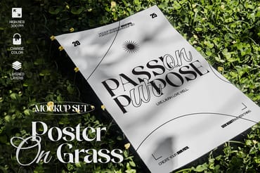 A3 Poster Mockup ( On grass )