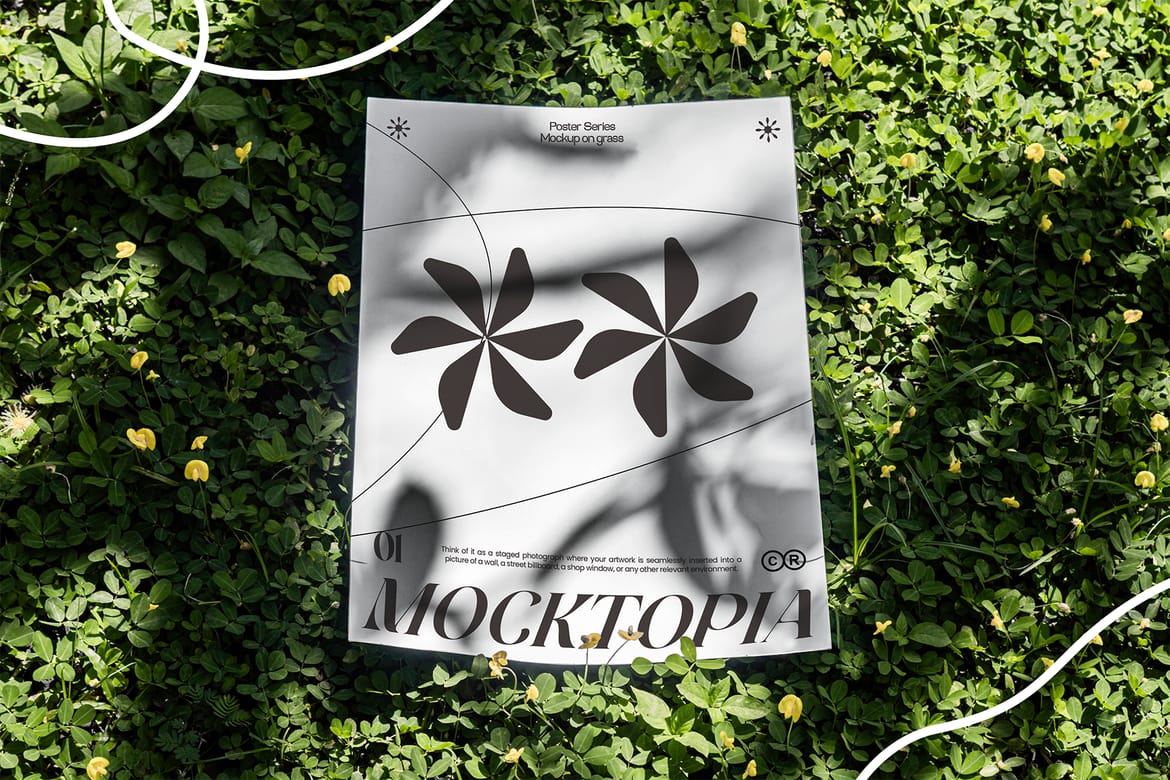 A3 Poster Mockup ( On grass )