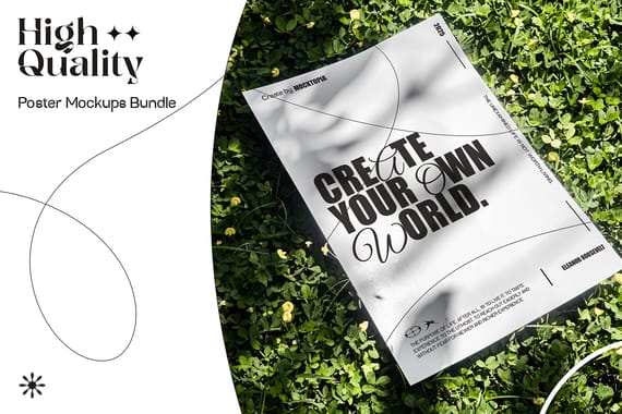 A3 Poster Mockup ( On grass )