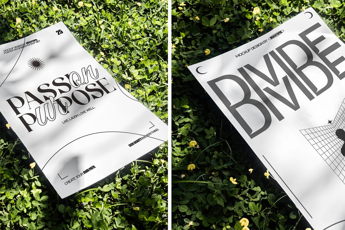 A3 Poster Mockup ( On grass )