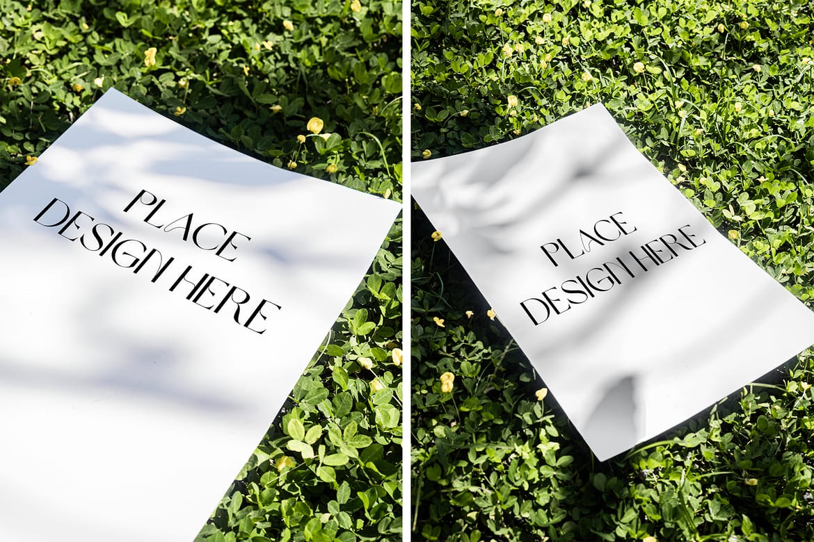 A3 Poster Mockup ( On grass )
