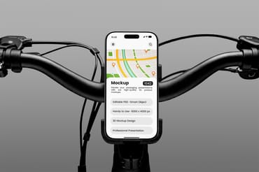 iPhone App Branding Mockup on Bicycle
