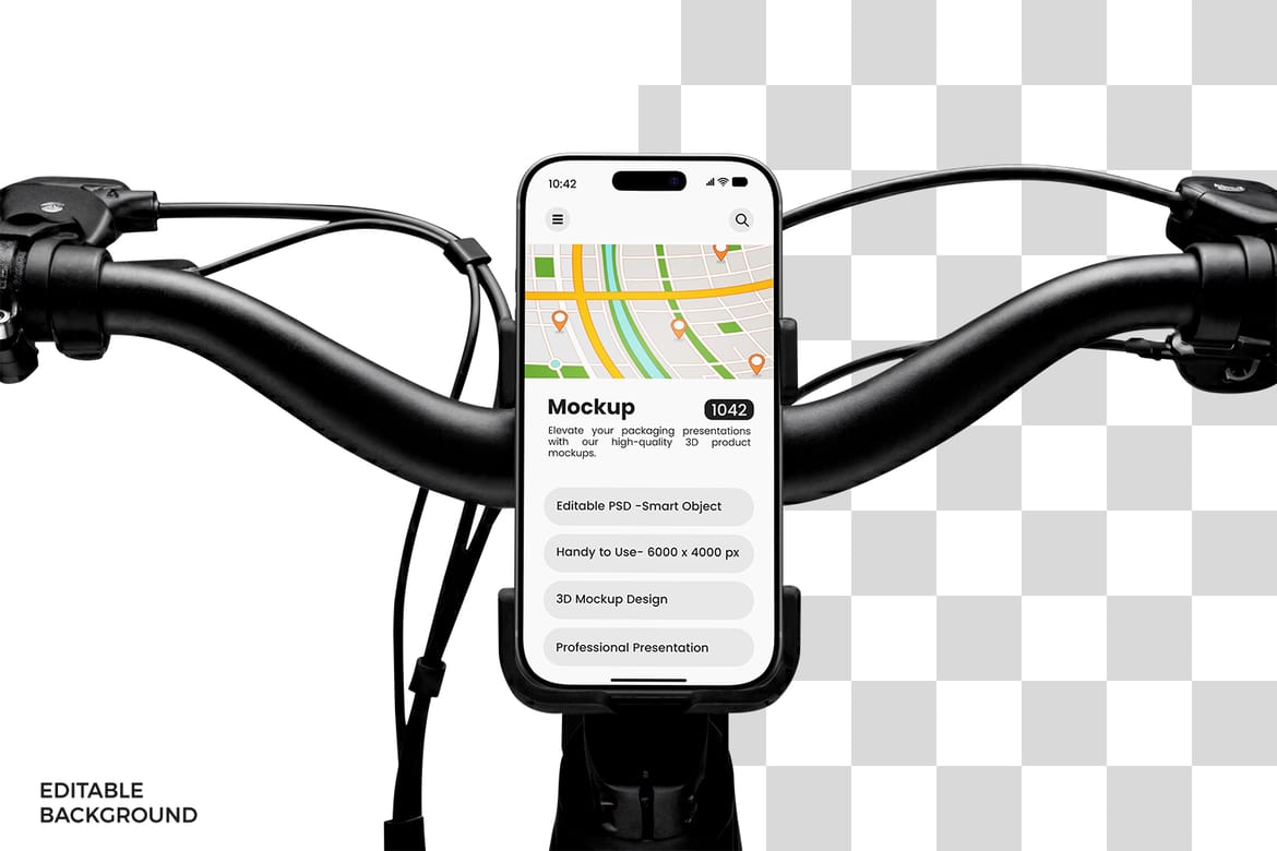 iPhone App Branding Mockup on Bicycle