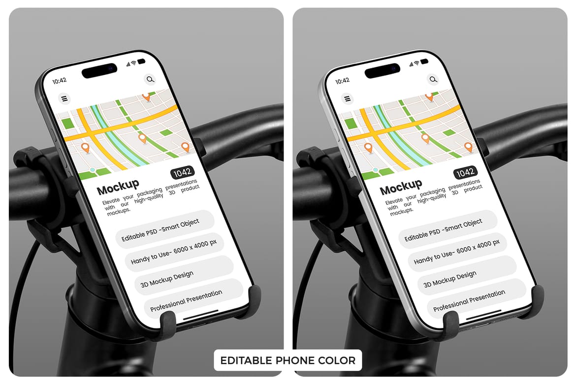 iPhone App Branding Mockup on Bicycle