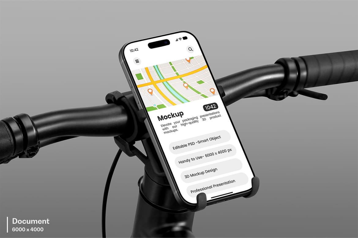 iPhone App Branding Mockup on Bicycle