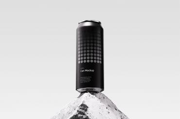 500ml Can Mockup | Brick Scene 001