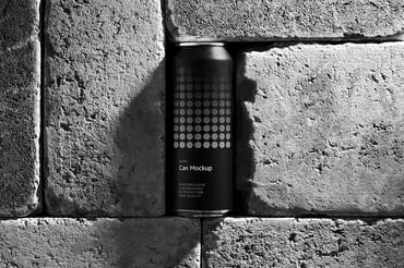 500ml Can Mockup | Brick Scene 003