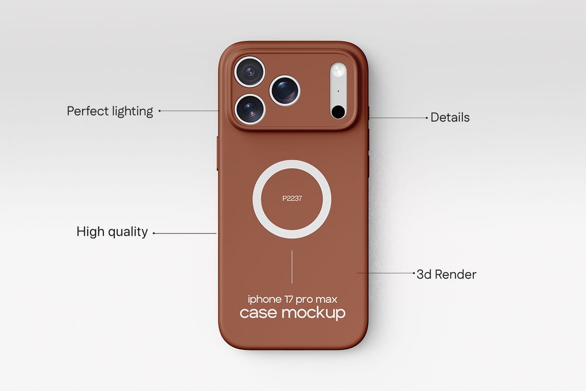 Minimal iPhone 17 Pro Case Mockup