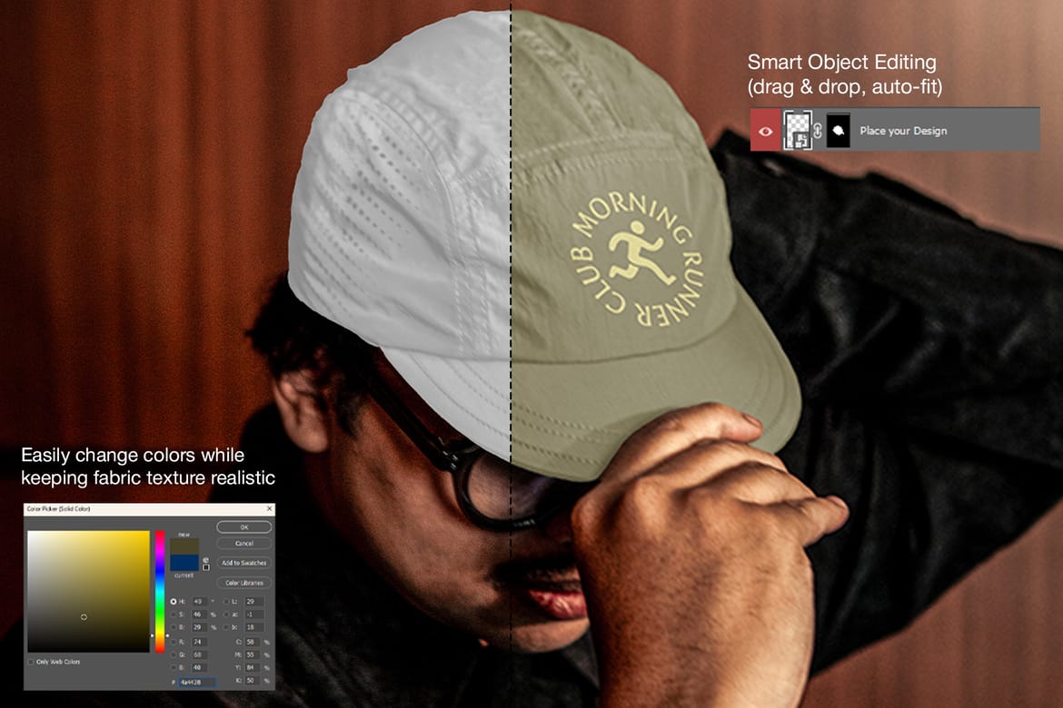 Outdoor Running Cap Mockup (with Models)