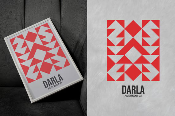 Darla - A4 Poster Frame Mockup ( On Sofa )