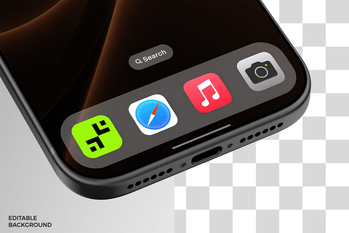 Close-up iPhone 17 Pro Max Mockup
