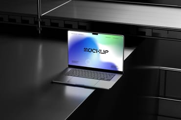 Industrial Laptop Screen Mockup Scene
