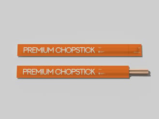 Free Wood Chopstick Paper Packaging Mockup