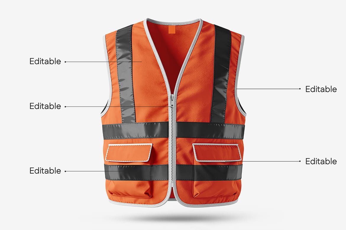 High Quality Construction Vest Mockup