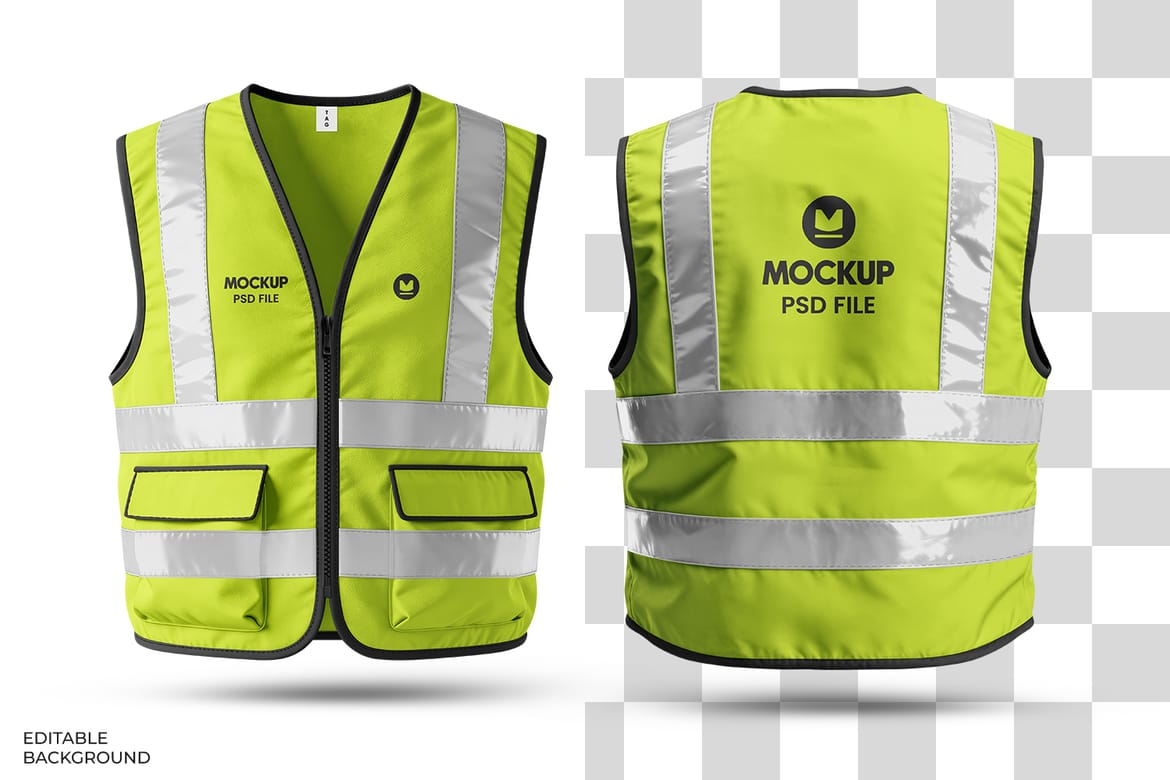 High Quality Construction Vest Mockup