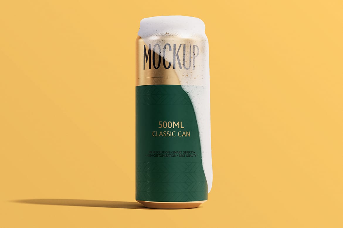 500ml Can Mockup | Plane Scene 001