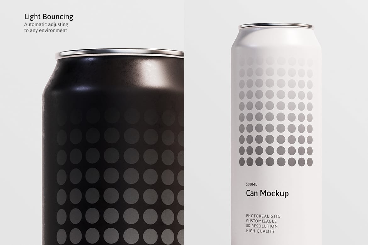 500ml Can Mockup | Plane Scene 001
