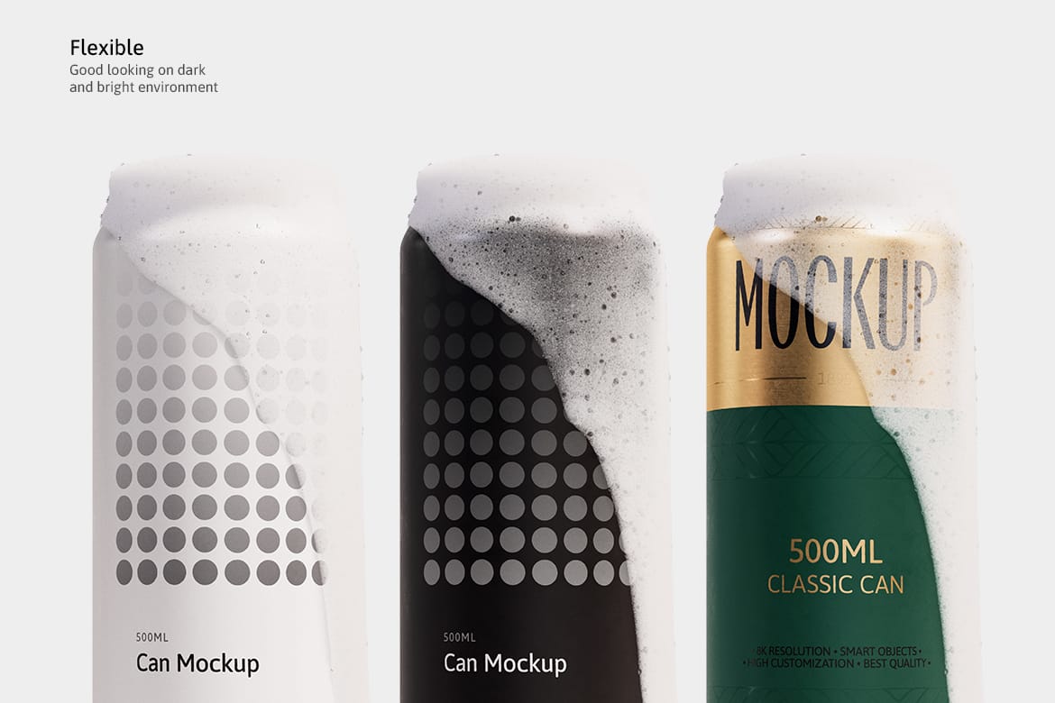500ml Can Mockup | Plane Scene 001