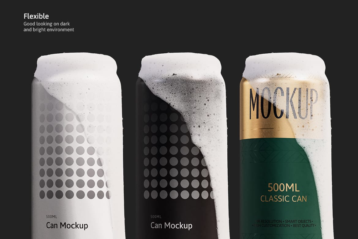 500ml Can Mockup | Plane Scene 001