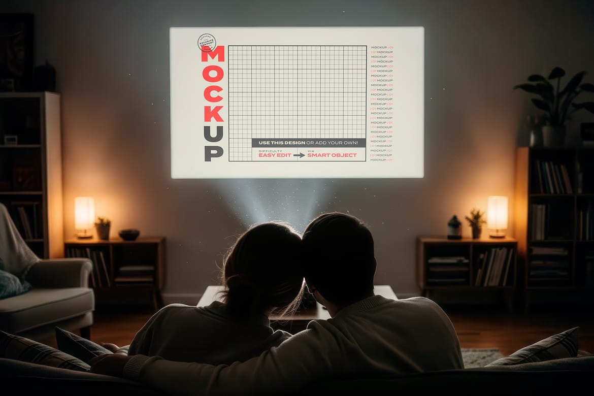 Projector Screen Home Cinema Mockups