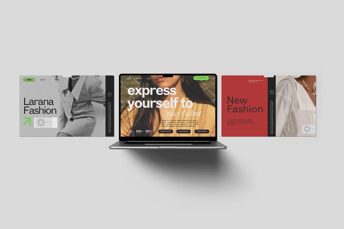 Laptop Screen Website Mockup