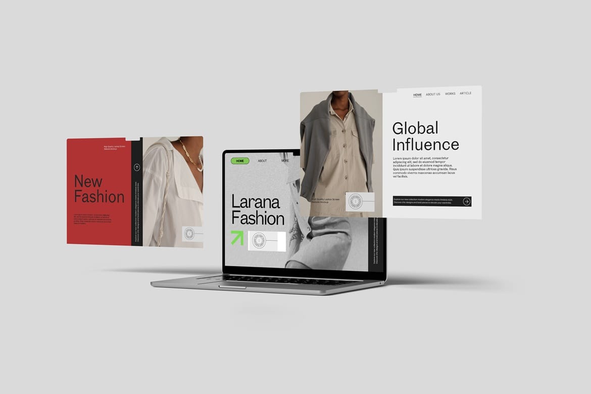 Laptop Screen Website Mockup
