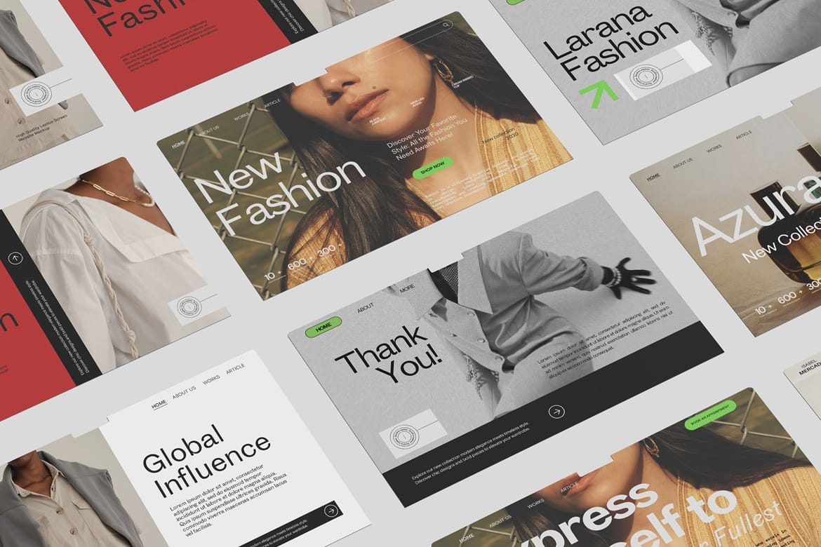 Laptop Screen Website Mockup