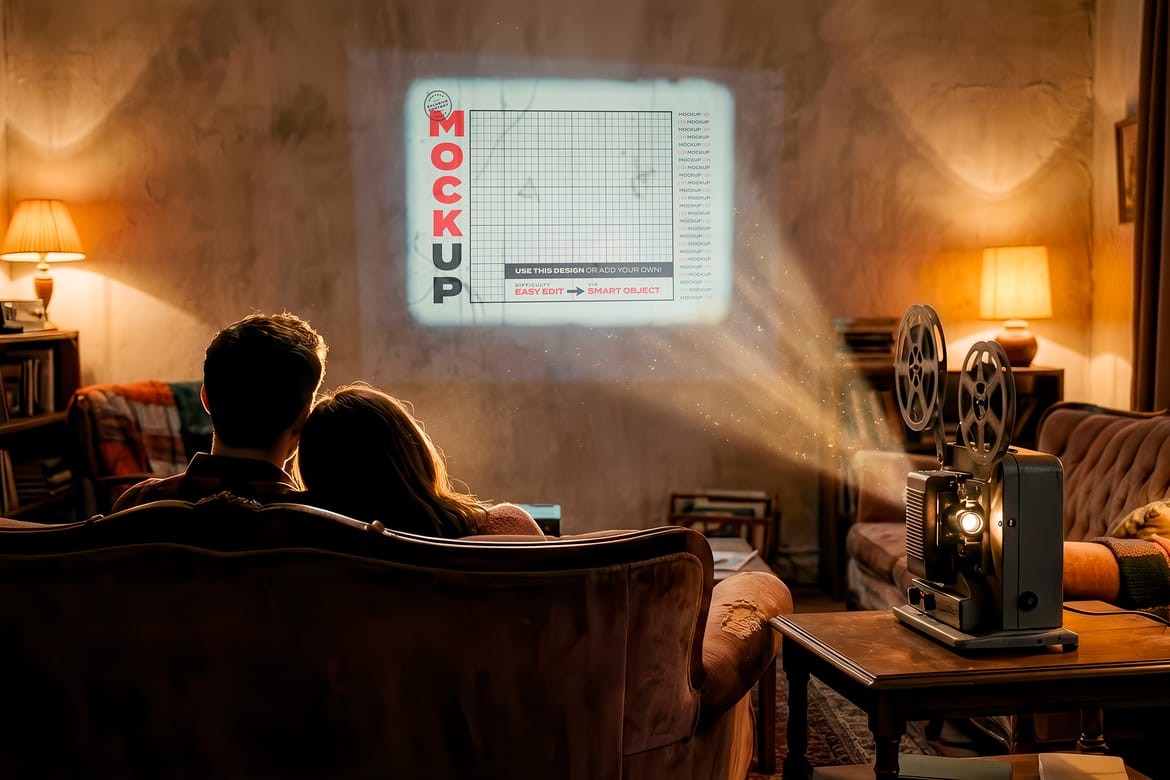 Projector Screen Home Cinema Mockups