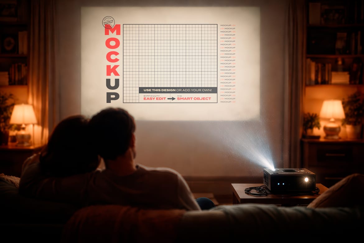 Projector Screen Home Cinema Mockups
