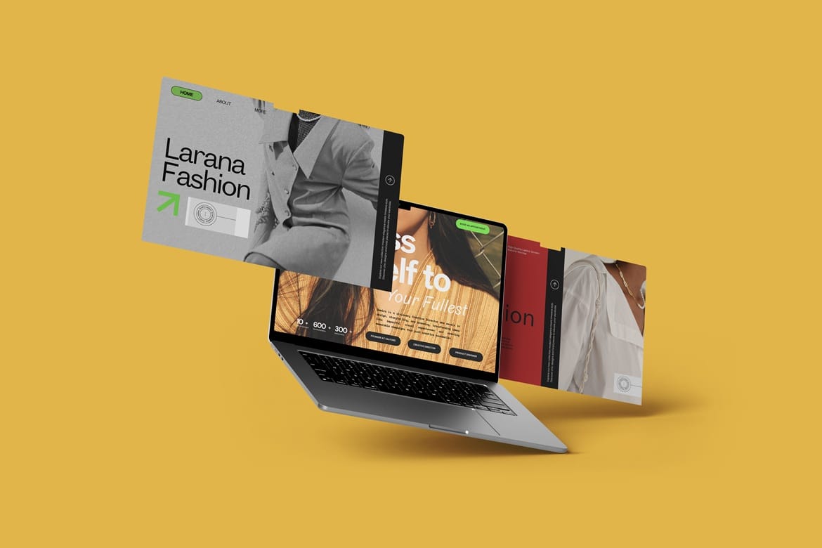 Laptop Screen Website Mockup