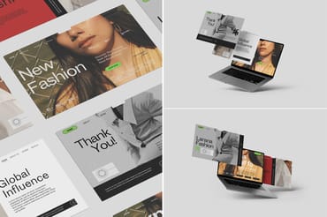 Laptop Screen Website Mockup