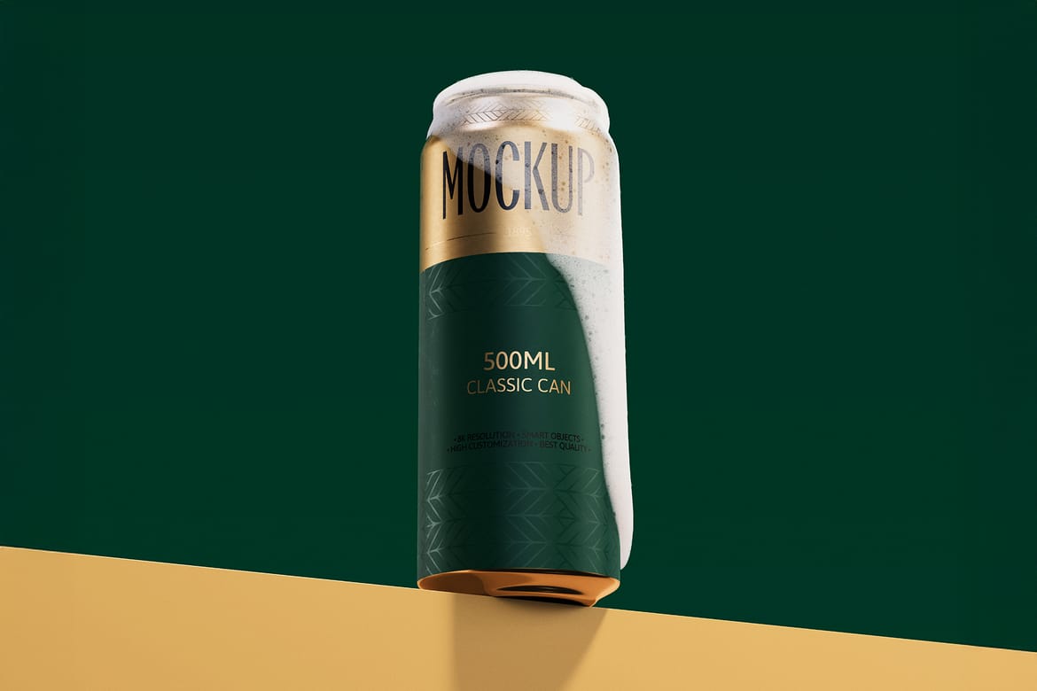 500ml Can Mockup | Plane Scene 002