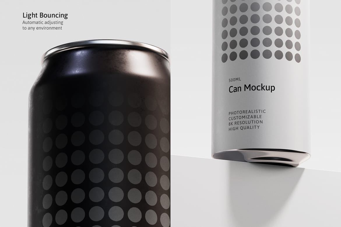 500ml Can Mockup | Plane Scene 002
