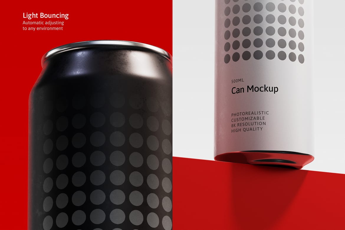 500ml Can Mockup | Plane Scene 002