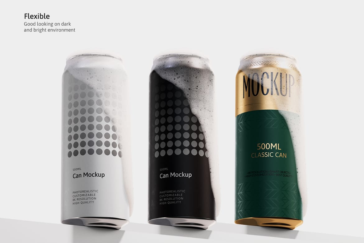 500ml Can Mockup | Plane Scene 002