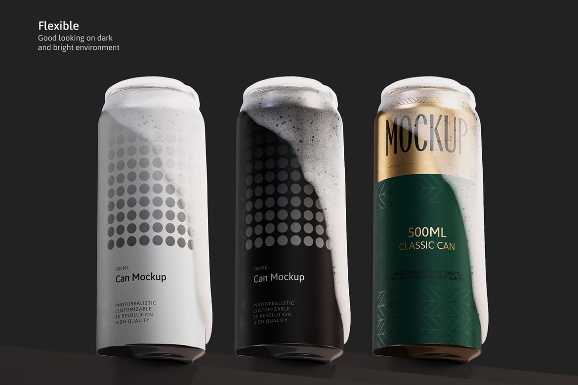 500ml Can Mockup | Plane Scene 002