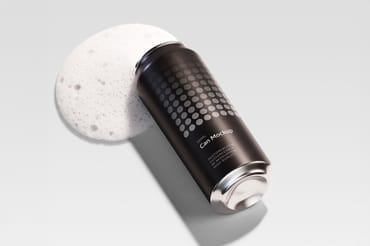 500ml Can Mockup | Plane Scene 003