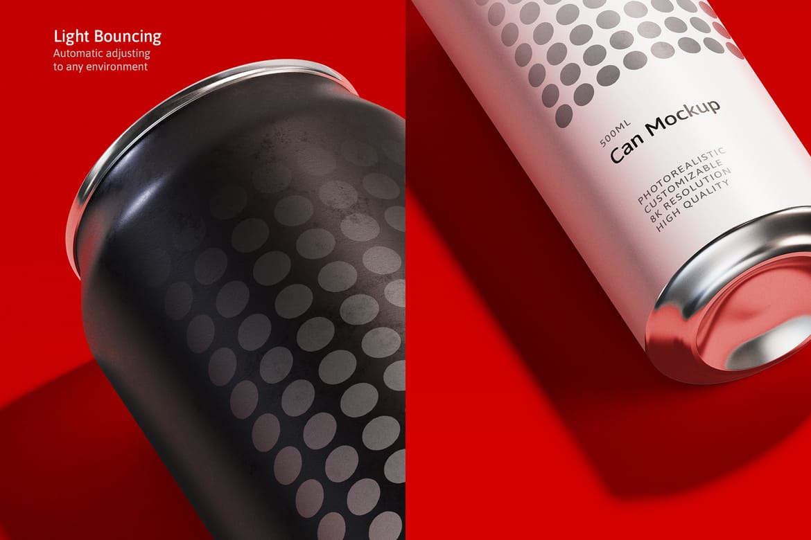 500ml Can Mockup | Plane Scene 003