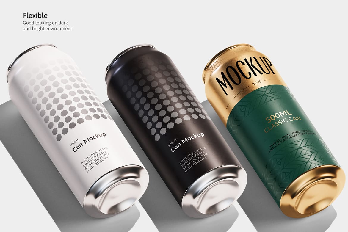 500ml Can Mockup | Plane Scene 003