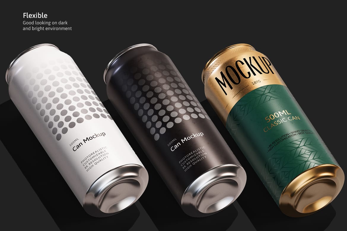 500ml Can Mockup | Plane Scene 003
