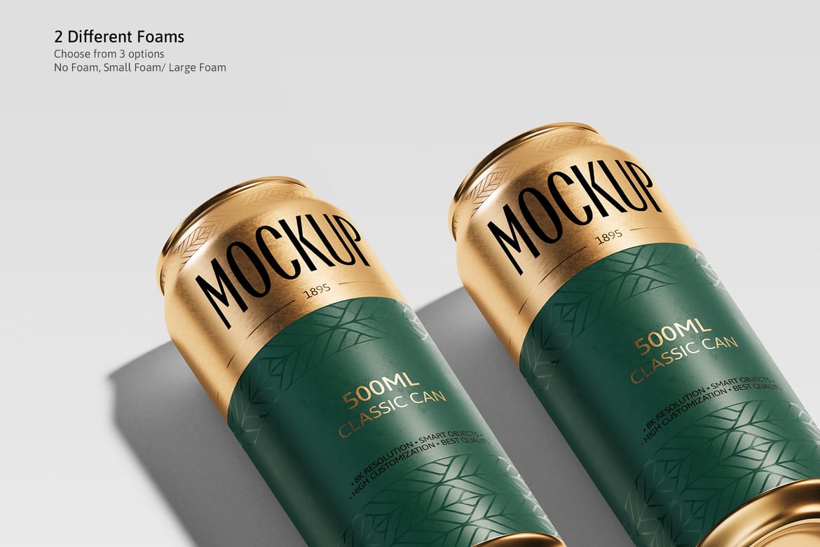 500ml Can Mockup | Plane Scene 003