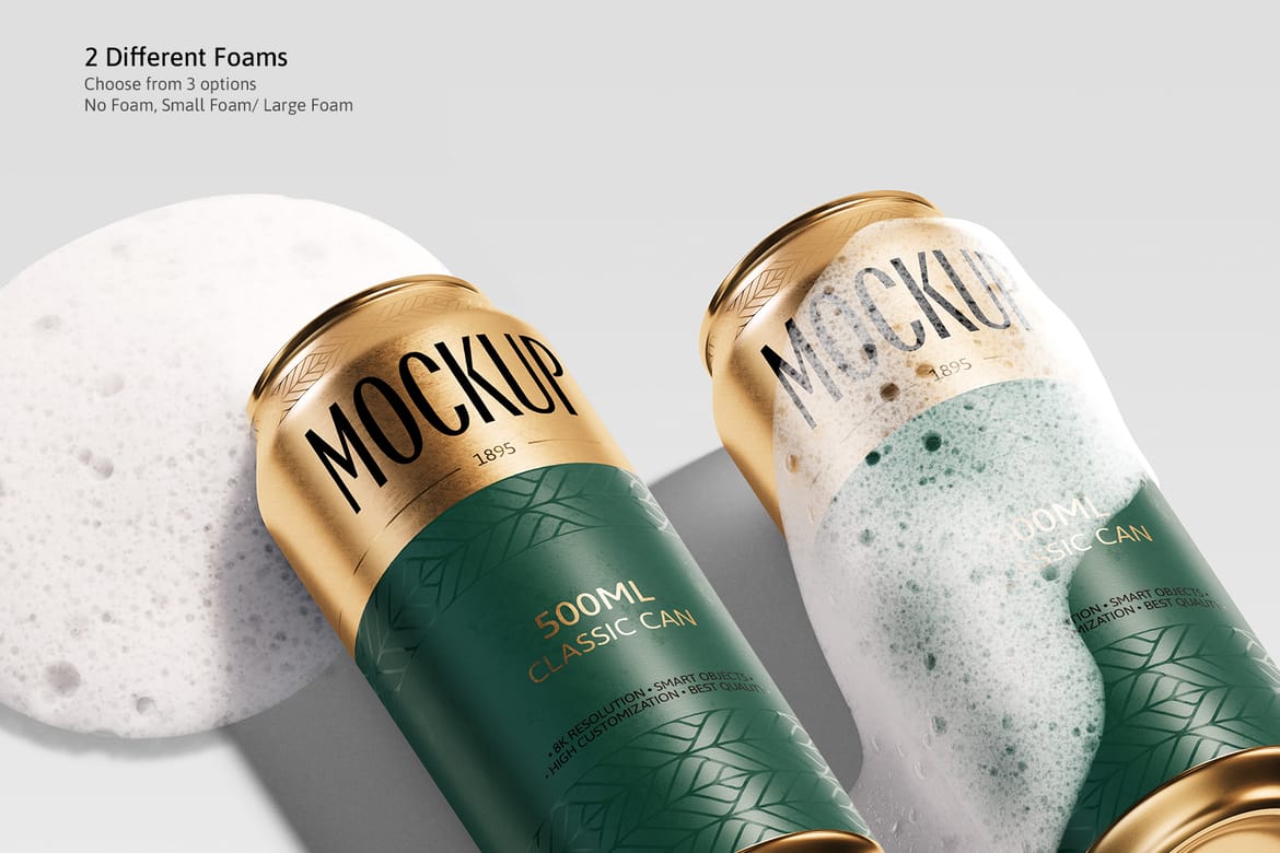 500ml Can Mockup | Plane Scene 003