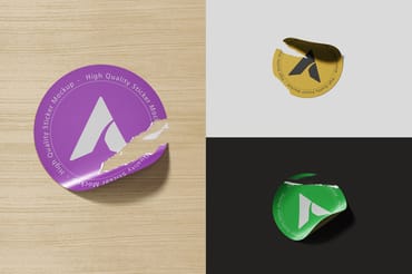 High Quality Torn Paper Sticker Mockup