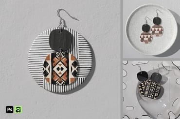 Double Disc Earrings Mockup