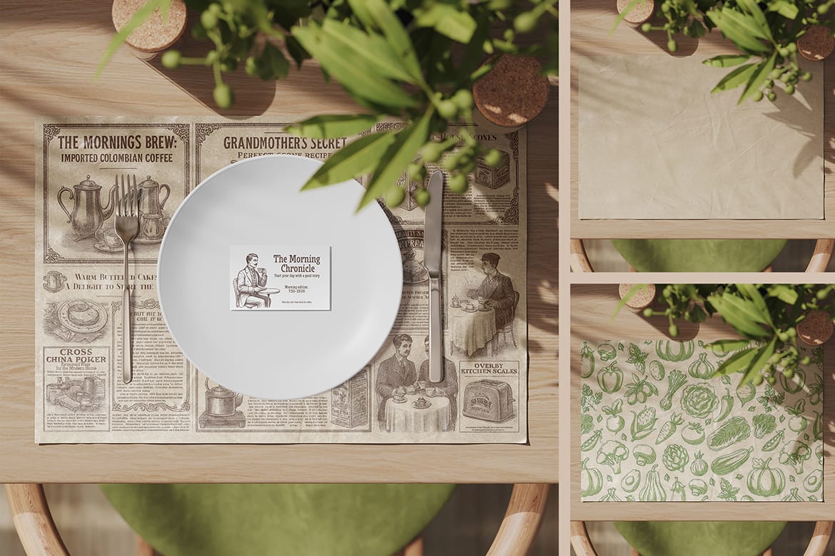 Kraft Paper Placemat Mockup