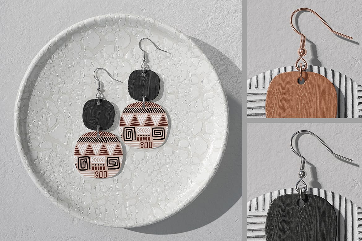 Double Disc Earrings Mockup