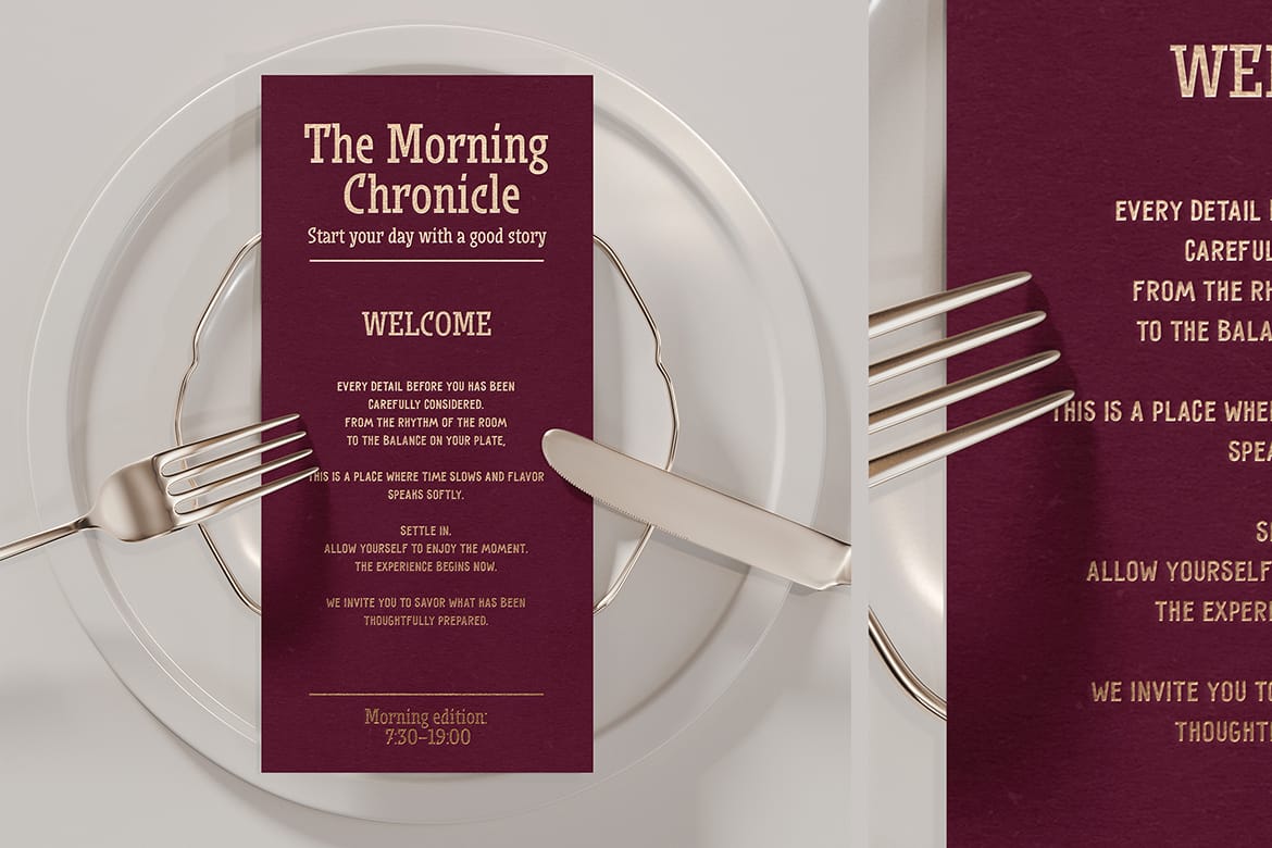 Restaurant Foil Stamped Card Mockup